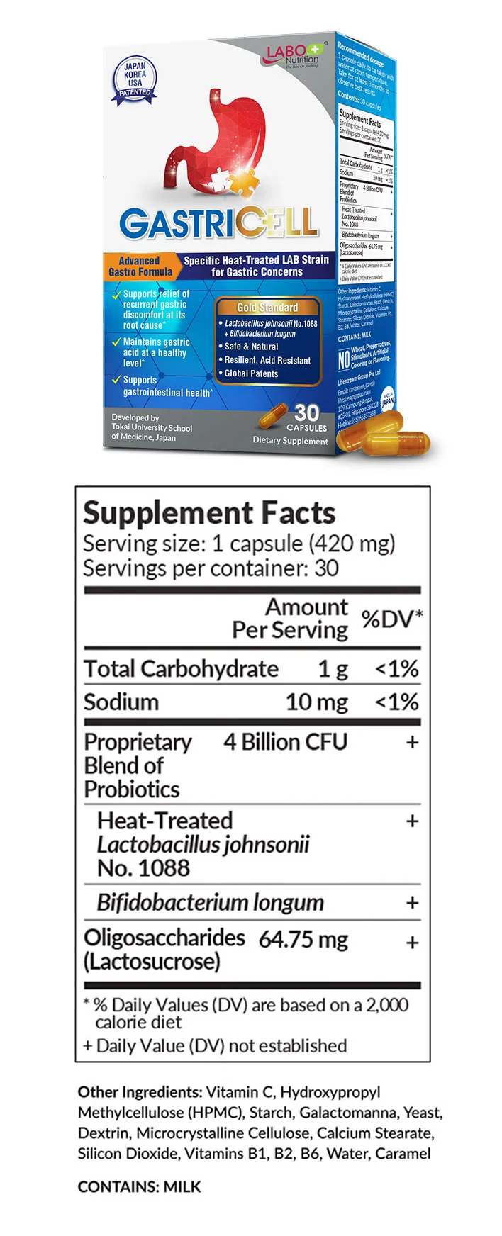 gastricell-capsule-supplement-fact